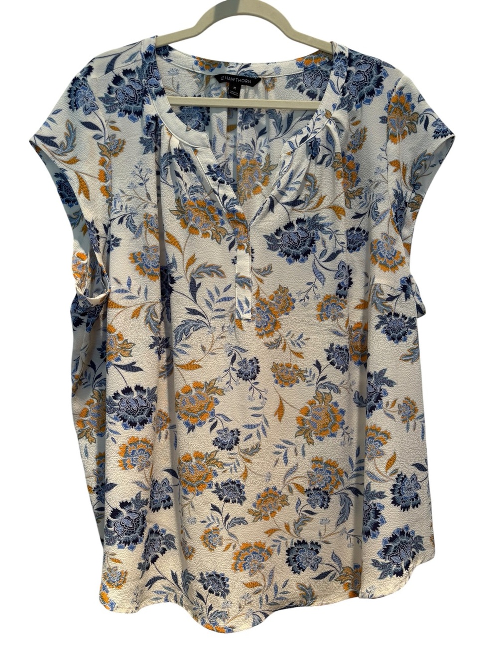 41 Hawthorn Floral Cap Sleeve Blouse Size 3X -Like New